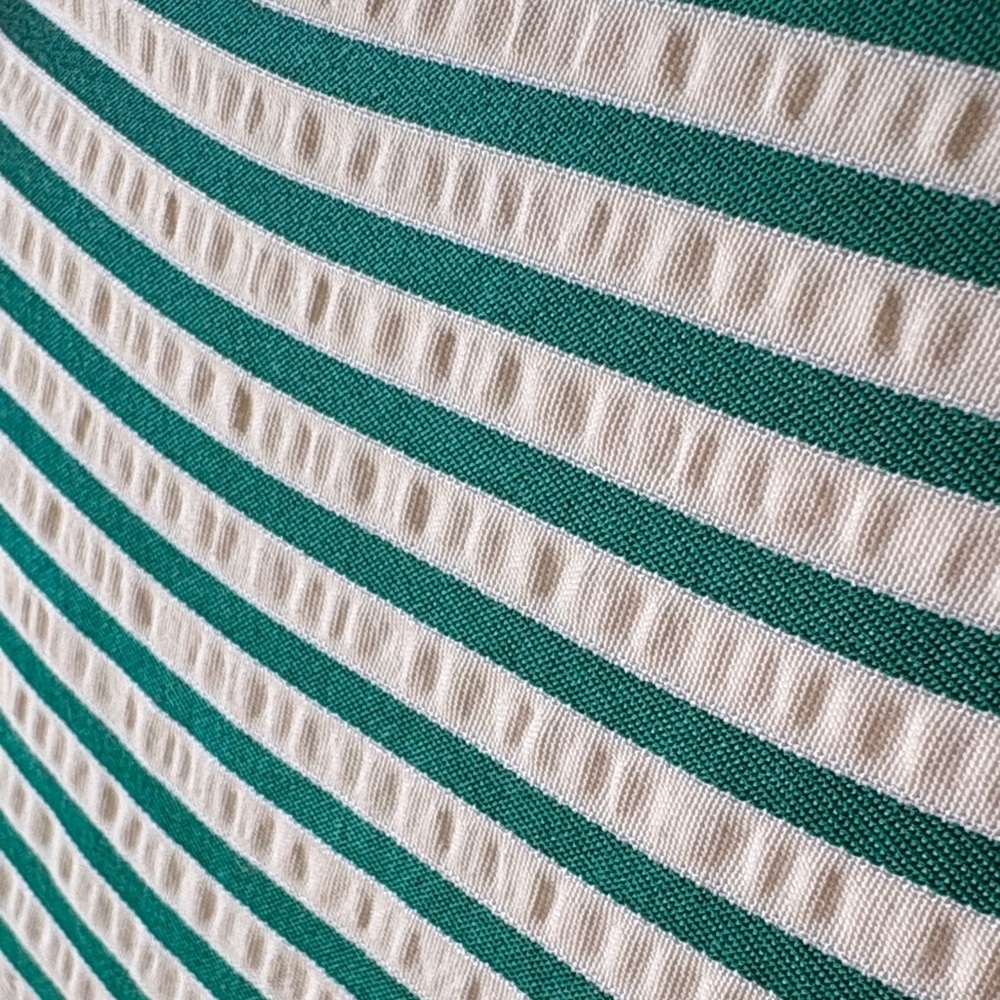 Blenca S Green and‎ Cream Striped Women's Button-Down Shirt - Picture 8 of 9